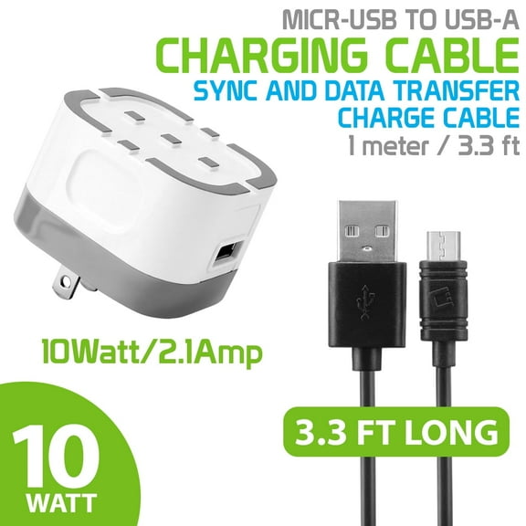 Cellet 10 Watt/2.1 Amp Home Charger Compatible with Alcatel Go Flip, Go Flip 3, Go Flip V, Alcatel Cingular Flip 2/3, Alcatel MyFlip 2, QuickFlip, Smartflip 4052r 5044C & flip Micro USB Phone Charge