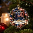 thumbnail image 6 of 250th Anniversary Patriotic Christmas Ornaments, USA Flag Tree Snowflake Snow Globe Holiday Tree Hanging Decor, Commemorative, 6 of 6