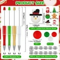 thumbnail image 5 of harmtty Xmax 1 Set Christmas Ballpoint Pen with Colorful Silicone Bead Snowman Santa Tree Charm DIY Plastic Beaded Pen Festival Gift A, 5 of 7