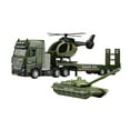 thumbnail image 4 of Camión de remolque de juguete a escala 1/50, camión de ingeniería de aprendizaje temprano con minihelicóptero, vehículo extraíble para niños de 2, 3, tanque, 4 of 8