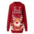 thumbnail image 4 of Noël Femmes Sweat-Shirt à Mi-Longueur de Fermeture Outwear Manches Longues Xmas Pull Chaud Col Rond Cardigan Capuche Veste de Mode Vacances Imprimé Pull, 4 of 6
