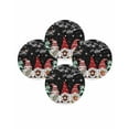 thumbnail image 7 of 13 Inch Round Placemats Set of 4, Black Red Christmas Non Slip Heat Insulation PP Table Mats, Gnomes Xmas Tree Snowflake Gifts Birds Washable Place Mats for Kitchen Dining Party Table Decor, 7 of 7