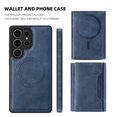 thumbnail image 6 of Dteck for Samsung Galaxy S25 Ultra Detachable Wallet Card PU Leather Magnetic Flip Cover RFID Blocking Card Holder Stand Compatible with Magsafe Accessory Phone Case, Blue, 6 of 7