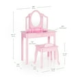 thumbnail image 6 of Guidecraft Kids' Vanity and Stool Set - Pink: Children's Princess Pretend Play, Dress Up Desk and Makeup Mirror with Storage Drawer, 6 of 6