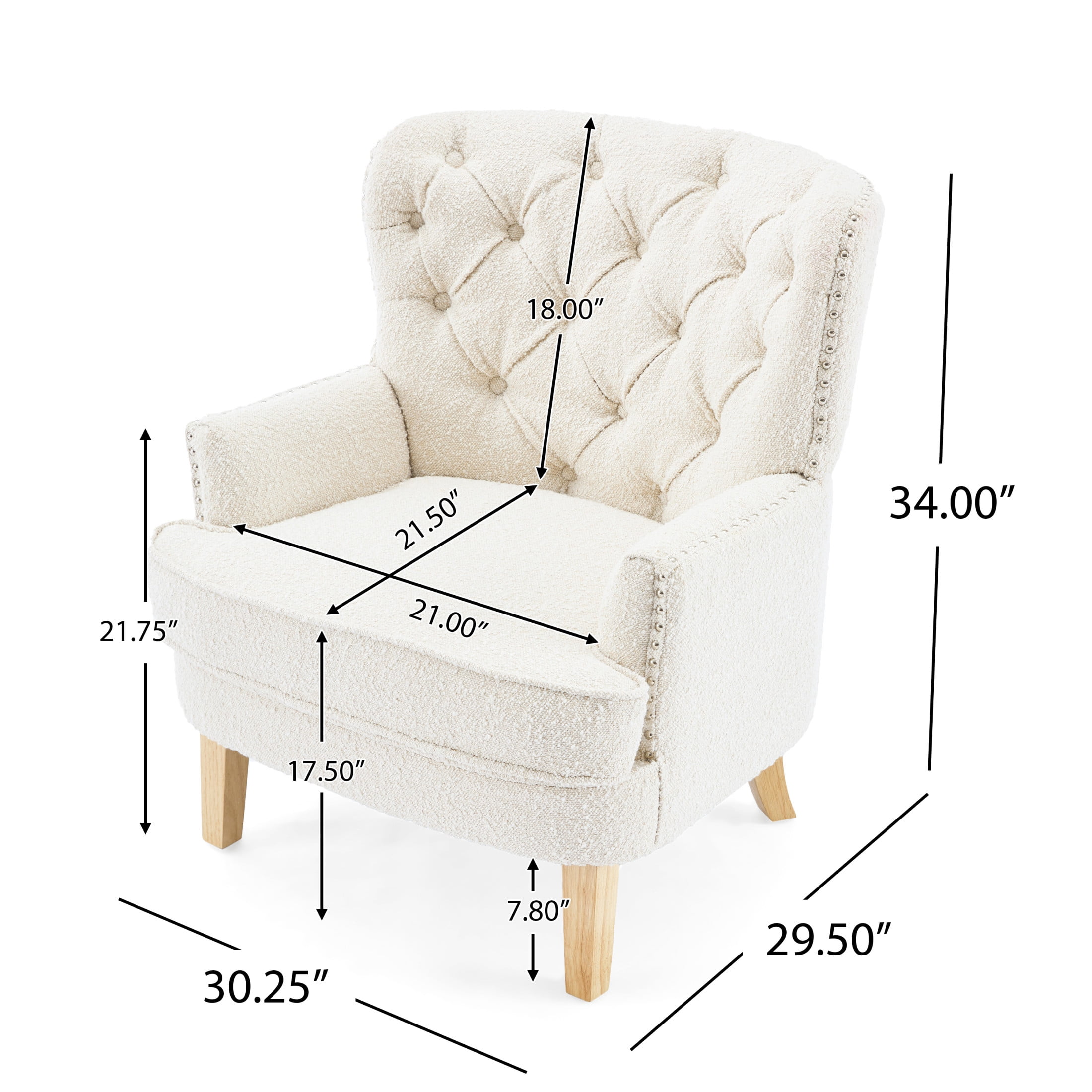 Noble House Club Chair, Almond