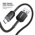thumbnail image 5 of Powertek Frosty USB-A to USB-C Braided Cable, 6 ft, Black, 5 of 7