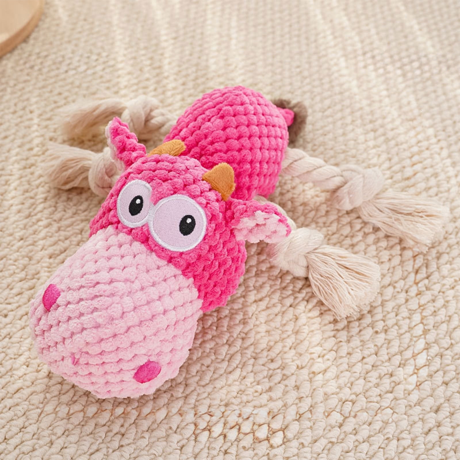 YiJuHui 5pcs Squeaky Dog Chew Toys for Aggressive Chewers, Interactive Plush Grinding Doll with Rope Core for Boredom Relief and Dental Health, Durable Pet Grinding Toys for Tug of War and Fetch