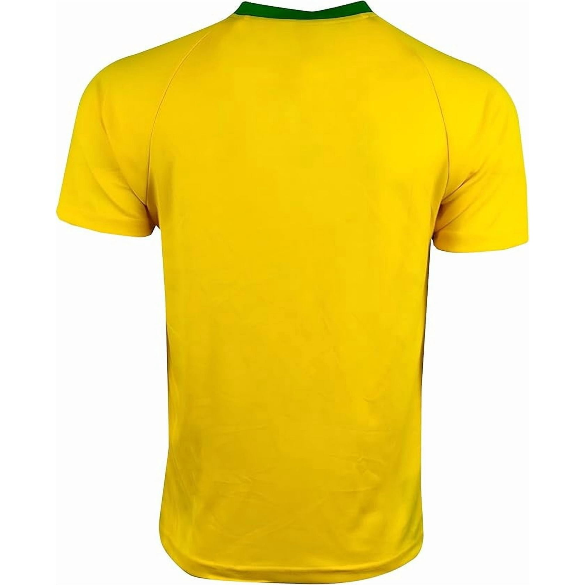 Icon Sports Brazil Soccer Jersey, Yellow/Green, 100% Poly, YXS-XXL