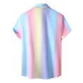 thumbnail image 4 of SHIXIAOO Chemise Dégradée Décontractée pour Homme à Manches Courtes Col Rabattu Chemise Blouse Hauts Manches Courtes Ample Long T-Shirts à Manches Longues pour Hommes Chemises pour Hommes Uni Haut d'Été à Manches Courtes Pyjama Long Grande Taille, 4 of 9
