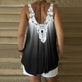 thumbnail image 5 of asdoklhq Juniors Plus Tops & T-Shirts,Women's Lace Casual Suspenders Sleeveless Tie-dye Print Tops Blouse Vest, 5 of 7