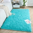 thumbnail image 4 of Softlife Stylish Soft Shaggy Velvet Carpet for Living Room Bedroom, Fluffy Children Area Rugs,3'x5',Blue, 4 of 6