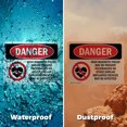 thumbnail image 5 of (2 Pack) High Magnetic Fields Pacemakers OSHA Danger Sign 5 Inch X 3.5 Inch Vinyl Label Decal Sticker Weather Resistant, UV Protected for Workplace, Business, and Construction Site,, 5 of 7