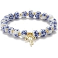 thumbnail image 3 of Pulsera con Dije de Moño de Cuentas para Mujer Flor Pulsera Vintage Hecha a Mano Elástica Dorada con Cuentas Delicada Romántica Joyería Regalo, 3 of 8