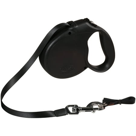 2 Retractable Cord Leash - Flexi Retractable Dog Leash, 16 Ft. Tape Dog Walking Leash, Large for Dogs up to 110 Lbs. Black, Fast and Reliable 1-Hand Braking System with Permanent Braking Feature