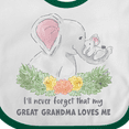thumbnail image 4 of Inktastic I'll Never Forget That My Great Grandma Loves Me Elephants Boys or Girls Baby Bib, 4 of 4