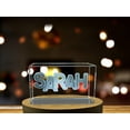 thumbnail image 4 of Sarah | Names Art 3D Engraved Crystal, 4 of 7