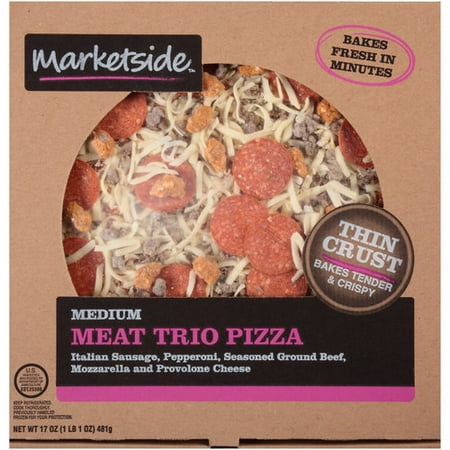 Marketside Medium Thin Crust Meat Trio Pizza, 17 oz