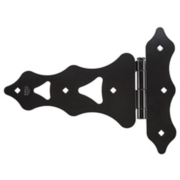 National hardware n109034 10" x 1/8" black ornamental western t hinges