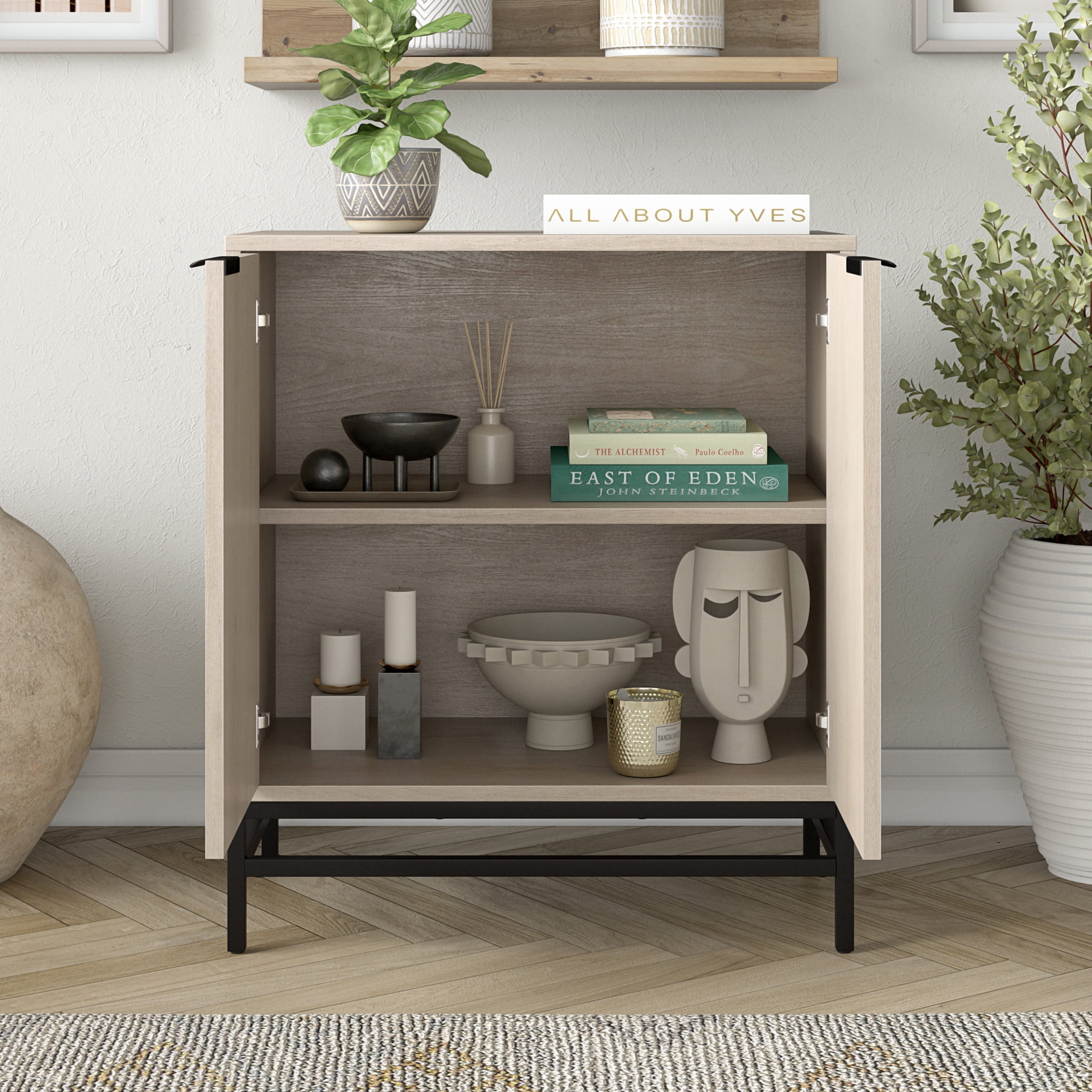 Evelyn&Zoe Modern/Contemporary 28" Wide Alder White Accent Cabinet