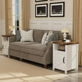 Oneinmil Nightstand with Charging Station 2Piece Set, Farmhouse End