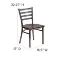 thumbnail image 2 of HERCULES Series Clear Coated Ladder Back Metal Restaurant Chair - Walnut Wood Seat, 2 of 9