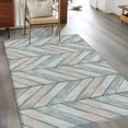 thumbnail image 4 of Area Rug 48×72in, Abstract Farm Woodcuts Floor Carpet Living Room Rug, Geometric Striped Non-Slip Welcome Mat Indoor Rugs for Bedroom Dining Room, 4 of 9