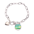 thumbnail image 1 of Green Plug Charging Cable Pattern Heart Chain Bracelet Jewelry Charm Fashion, 1 of 3