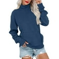 thumbnail image 6 of JUSLIO Womens Blouses with Pockets Solid Shirts Tops Fashion Long Sleeve Turtleneck Shirts Tops Blue S, 6 of 6