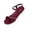 Red, variant on Women Open Toe Platform Wedge Sandals, Rhinestone Flock Upper Adjustable Ankle Buckle Strap Casual Sandals