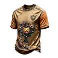 thumbnail image 4 of Halloween Gift for Men Casual Everyday Men’s T Shirt with Halloween Pumpkin Face Graphic for AllSeason Comfort and Soft Breathable Fit Gold M, 4 of 4