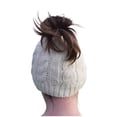 thumbnail image 2 of Nickanny's Womens Crochet Messy Bun With Hole For Ponytail Hat (Ivory), 2 of 3