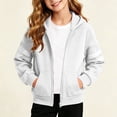 thumbnail image 2 of Wsyxszg Zip Up Hoodies for Girls Fall Striped Hooded Long Sleeve Sweatshirts Kids Trendy Relaxed Fit Everyday Jackets 5-14T, 2 of 8