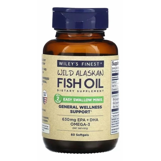 WILEY´S FINEST| fish oil - easy swallow minis 630mg EPA+DHA | 60 SOFTGELS