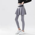 thumbnail image 4 of Girls Leggings School Uniform Pants Ruffle Skirt Pants Warm Leggings with Skirt Gray 6-7 Years, 4 of 4