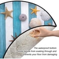 thumbnail image 3 of Coolnut Summer Sea Shells Christmas Tree Mats Waterproof Tree Skirt, White Blue Wooden Xmas Tree Stand Tray Mat Floor Protector Pad for Holiday Party Decoration, 28.3", 3 of 6