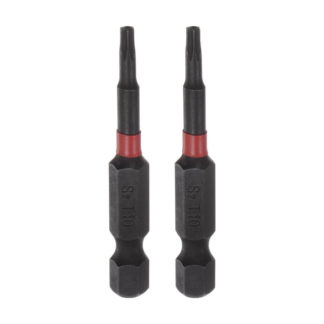 Unique Bargains T10 Magnetic Security Impact Torx Screwdriver Bit 1/4' Hex Shank 2' Length, 2 Pack