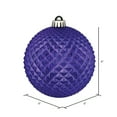 thumbnail image 2 of Vickerman 6" Purple Durian Glitter Ball Ornament, 4 per Bag, 2 of 4