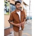 thumbnail image 3 of Men's Casual Shirt Corduroy Plaid Button Down Work Shirt Jacket with Pocket Shirts, 3 of 5