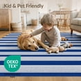thumbnail image 4 of ODIKA Striped Navy Stripes Alternating Wide Band Covering Sriped Stripped Pet Friendly & Kids Safe Play for Playroom, Bedroom, Reading Nook, 4 of 7