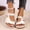 Beige, variant on Women's Solid Color Open Toe One Band Wedge Sandals, Thick Sole Fashion Casual Summer Beach Outdoor Vacation Slippers Black 41