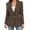 Coffee padded shoulder blazer women a1, variant on Solid Color Blazers for Women Business Casual Long Sleeve Suit Jacket Fall Winter Open Front Double Breasted Classic Blazer , Purple 2XL