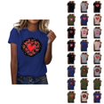 thumbnail image 1 of T-shirts pour Femmes de la Saint-Valentin 2026 Mode Manches Courtes Col Rond avec Cœur Graphique, 1 of 4
