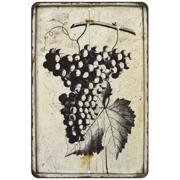 Grapes Grape Vine Vintage Look Chic Distressed 8x12108120020187