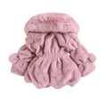 thumbnail image 5 of SDJMa Toddler Girls Solid Color Thicken Plush Cute Keep Warm Winter Hoodie Hairball Thick Coat Cloak, 5 of 5