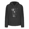 thumbnail image 4 of XPMWRP Women's Floral Print Drawstring Sweatshirt Casual Loose Crewneck Double Sided Fleece Long Sleeve Shirts Graphic Pullover Tops Shirt Black XXXL, 4 of 4