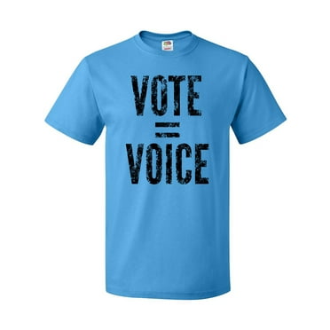 Inktastic Vote Equals Voice Distressed Black Text T-Shirt