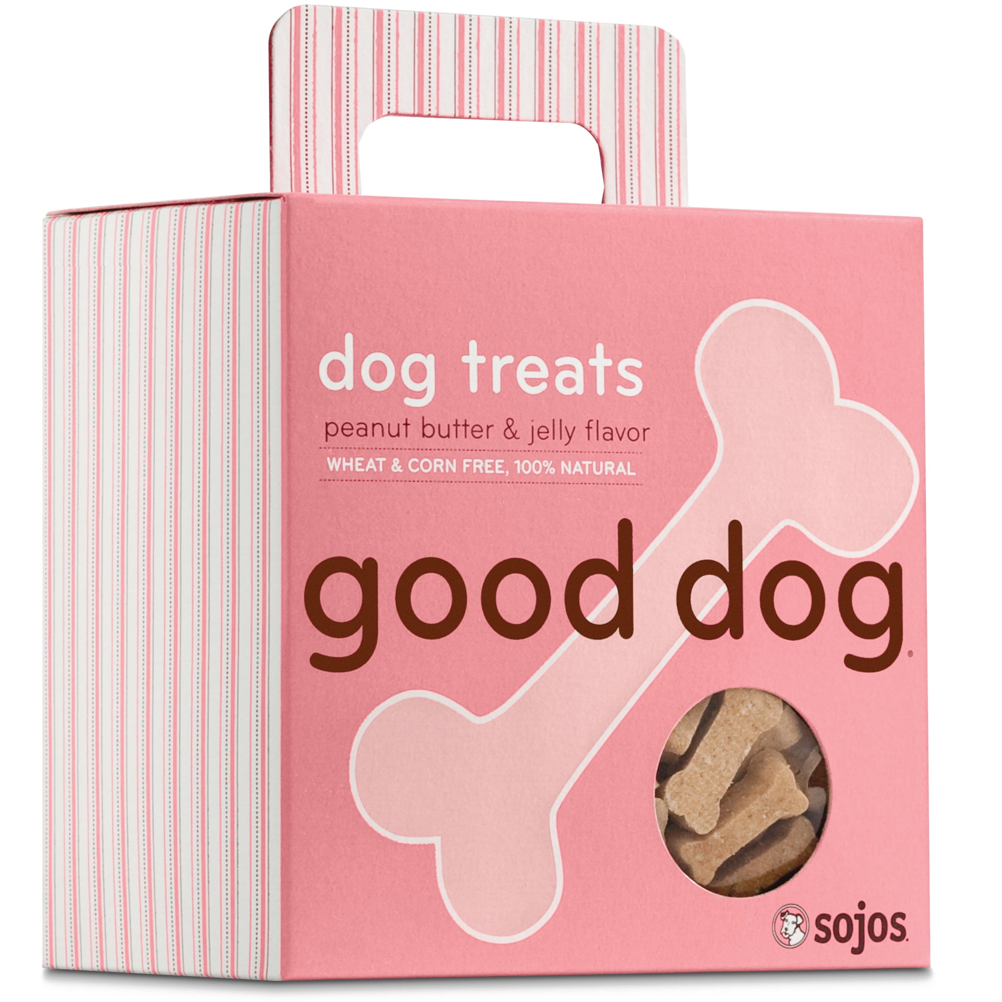 Sojos Good Dog Crunchy Natural Dog Treats, Peanut Butter & Jelly, 8