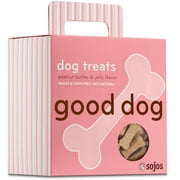 Angle View: Sojos Good Dog Crunchy Natural Dog Treats, Peanut Butter & Jelly, 8-Ounce Box