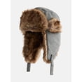 thumbnail image 3 of Ozark Trail Men's Faux Fur Trapper Hat, Charcoal, One Size Fits Most, 3 of 4