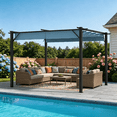 thumbnail image 3 of Clouddwell 12x10 ft Outdoor Pergola with Retractable Canopy, Heavy-Duty Metal Frame Patio Pergola for Backyard & Garden, UV Protection Sun Shade, Blue, 3 of 8